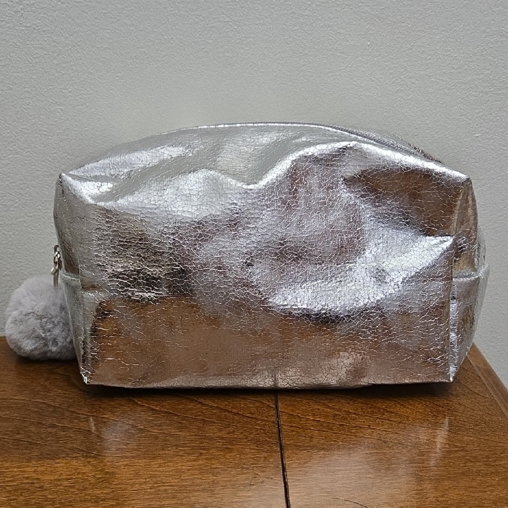 Silver Cosmetics Bag